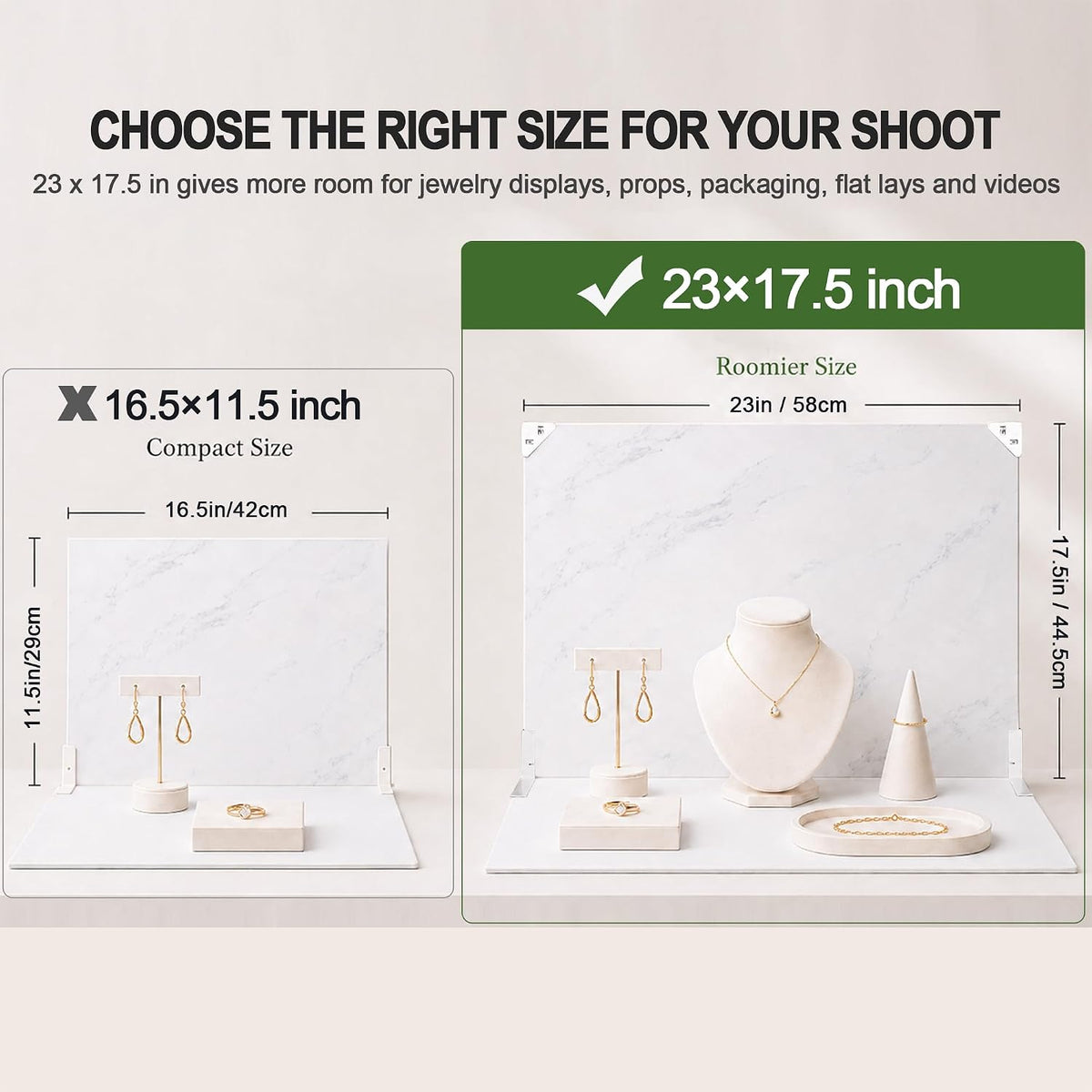 Photo Backdrop for Product Photography, 23 x 17.5 in Tabletop Kit