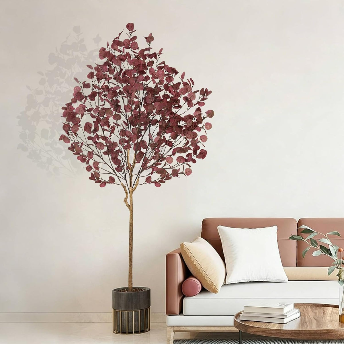 artificial eucalyptus tree for fall decor, 6 ft, package contents
