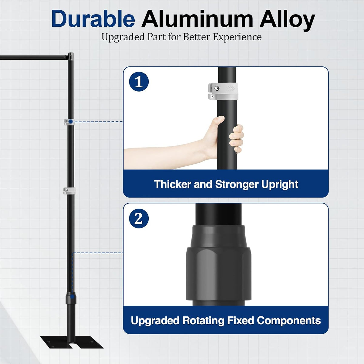 EMART Backdrop Stand Heavy Duty 10x20Ft Adjustable Pipe and Drape Kit-Black