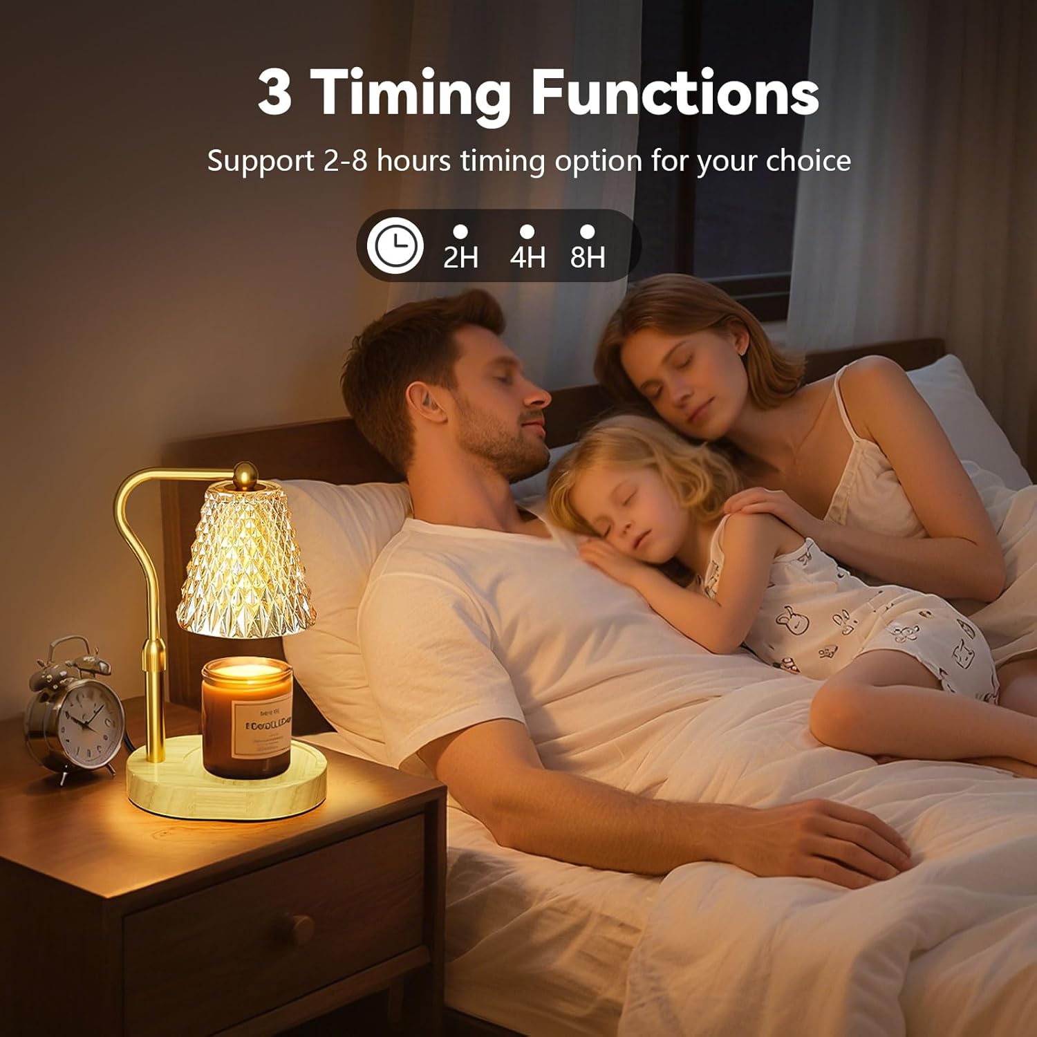 Candle Warmer Lamp with Timer Dimmer, Birthday Gifts for Women Mom, Height Adjustable Wax Melt Warmer for Jar Candles with 2 Bulbs, House Warming Gifts New Home Decor