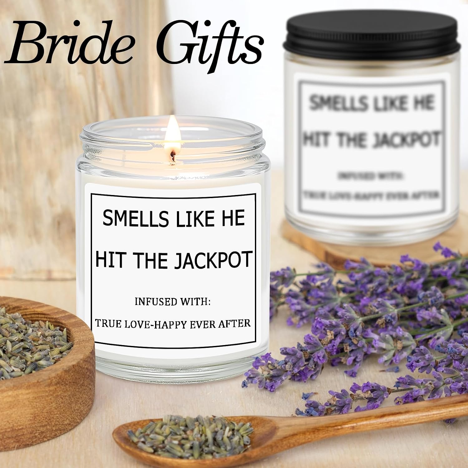 Bridal Shower Gifts for Bride, Bride to Be Engagement Gift for Couples Women, Funny Wedding Lavender Candles