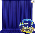10 x 10 Feet Blue Backdrop Curtain for Partie, Background Curtains for Photoshoot, Birthday, Wedding, Halloween, Thanksgiving, Christmas Day, New Year Party Decorations 5Ft x 10Ft, 2 Panels