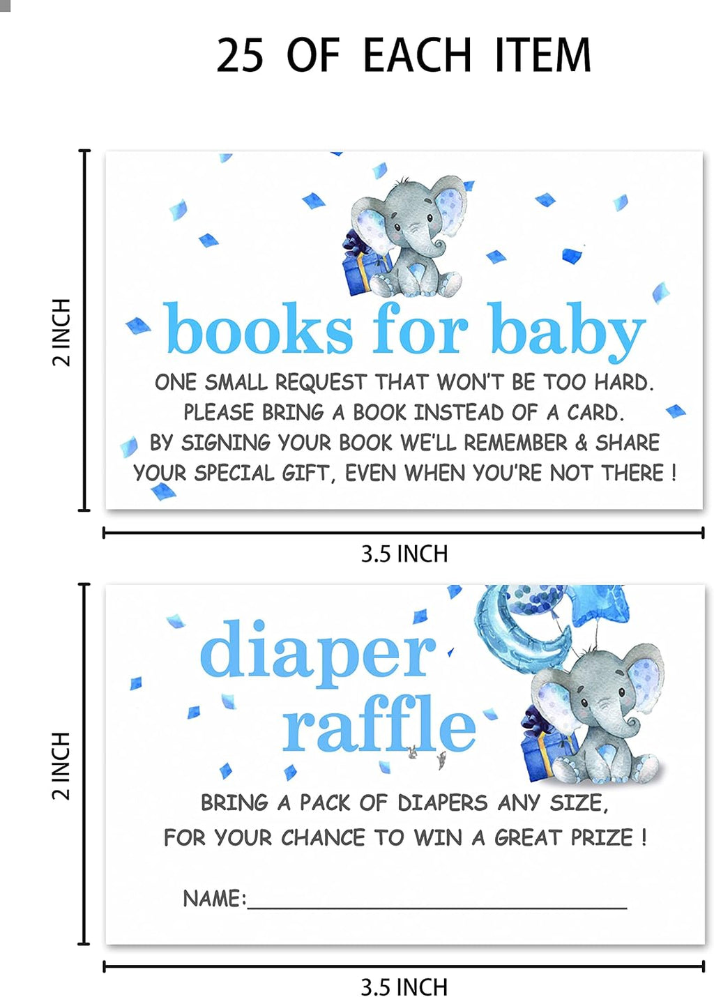 Yuansail Baby Shower Invitation Set, Fill In Invites Cards, Books For Baby, Diaper Raffle, Thank You, Baby Shower, Each Design 25 Cards & Envelopes (Total 100 Cards) – (bb006-taozhuang)
