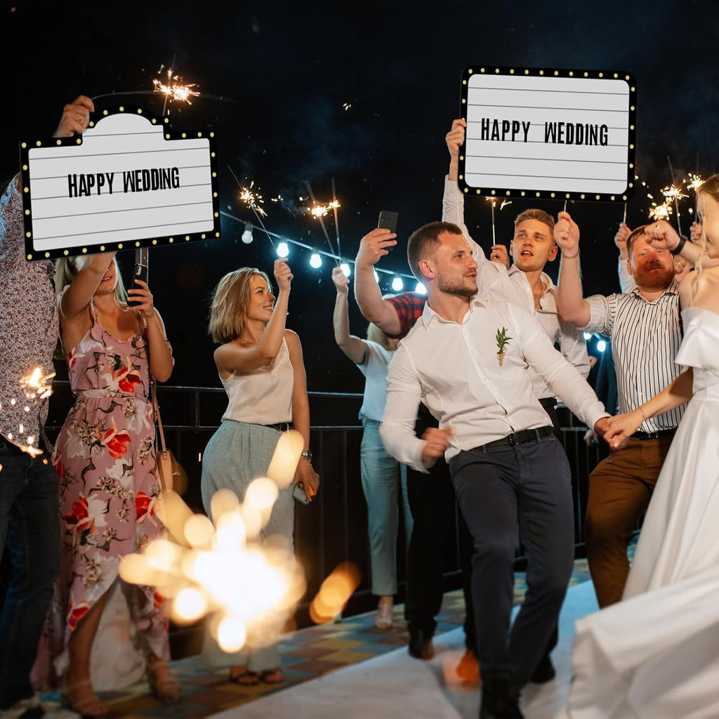 Feifeiya 6 Pack Wedding Bottle Service Sign with Letters Sticker Entrance Props Bridal Party Nightclub Bottle Service Sign with Letters for Nightclub Clubs Weddings Parties(Fashion,Black)