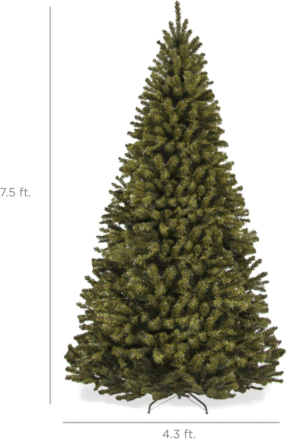 best choice products artificial christmas tree, 7.5ft premium shown in use