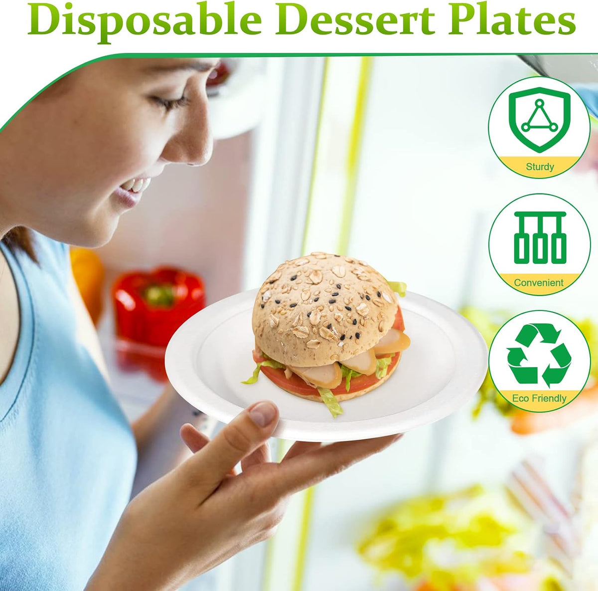 300 Pack 6 inch Paper Plates, Small Paper Plates Bulk, White
