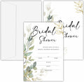 Bridal Shower Invitations, 25 Eucalyptus Invites with Envelopes for Bridal Shower Reception Engagement Party, Greenery Wedding Party Cards - A03