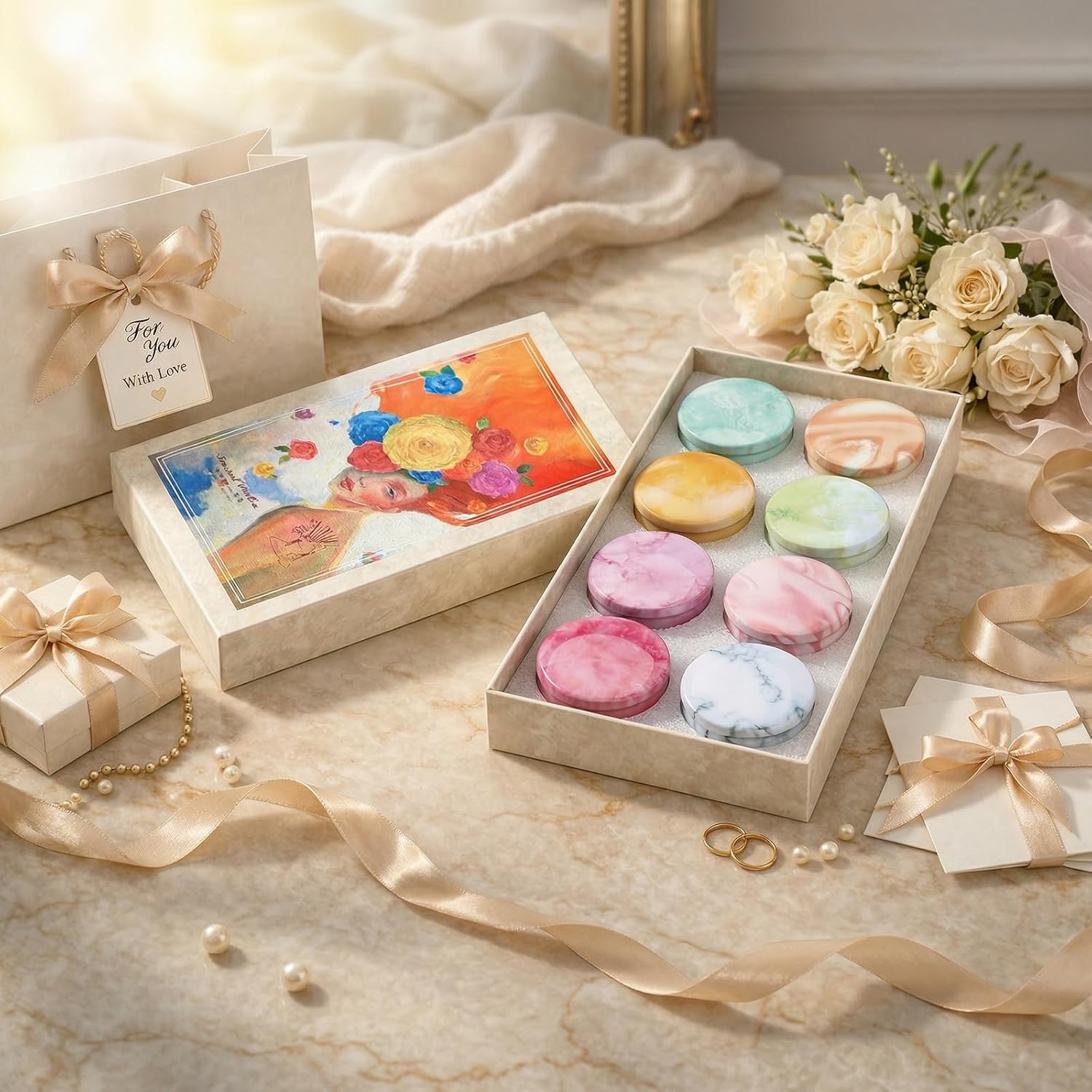 Candles, Scented Candles Gift Set for Women, 8 Pack Fruity Floral Soy Wax Aromatherapy Candles, Travel Tin Candles in Artist Gift Box, Birthday Gifts for Mom, Wife, Sister, Friend, Housewarming