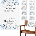 Reserved Seating Chair Signs, This Row Is Reserved Pew Cloths Seating Placeholder for Church Pews, Wedding Decorations for Reception Parties Celebrations Event Meetings (8 PCS, Dusty Blue)