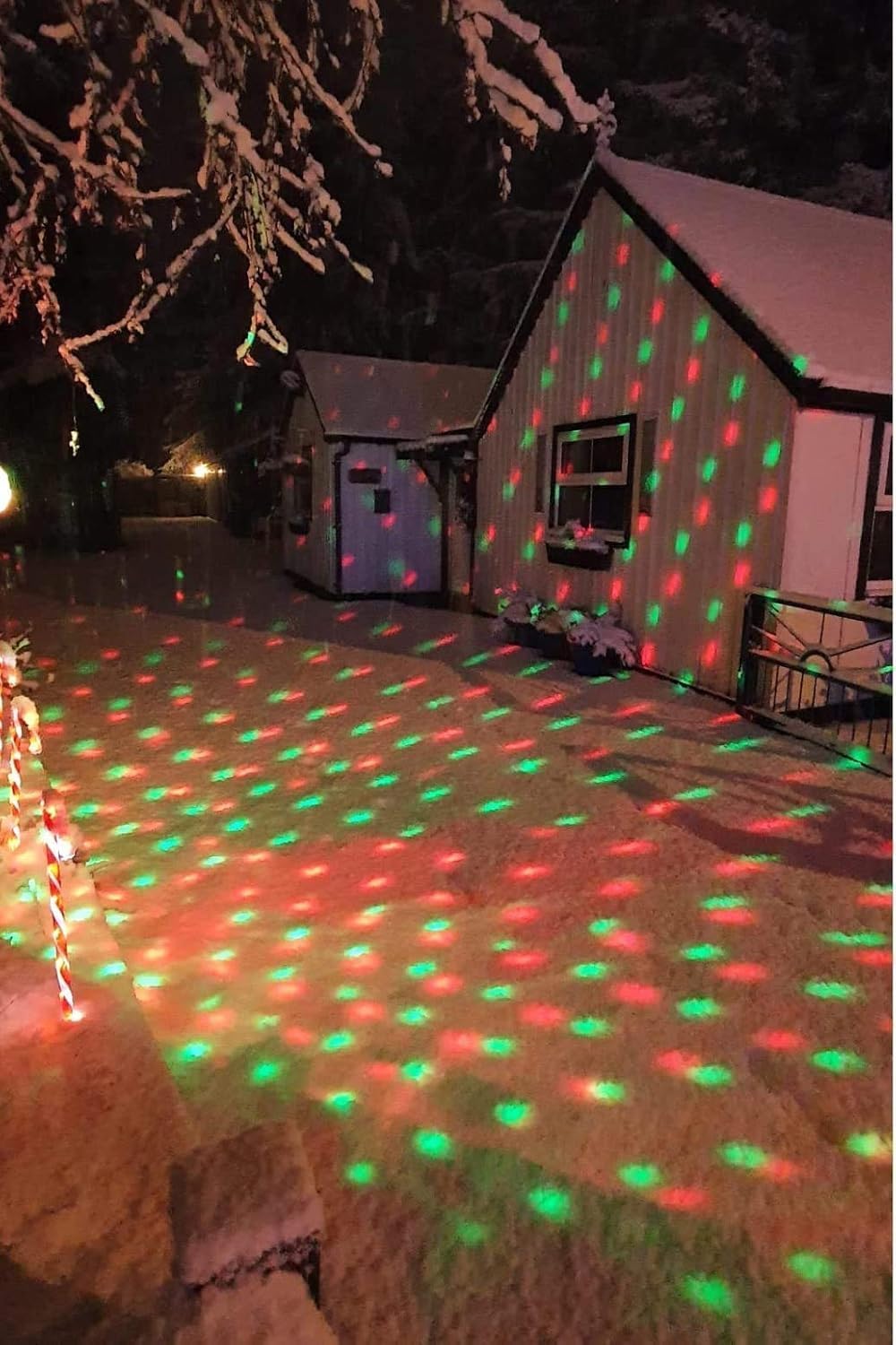 PEIDUO Christmas Projector Lights Outdoor, Multicolor Rotating Snowfall Proje...
