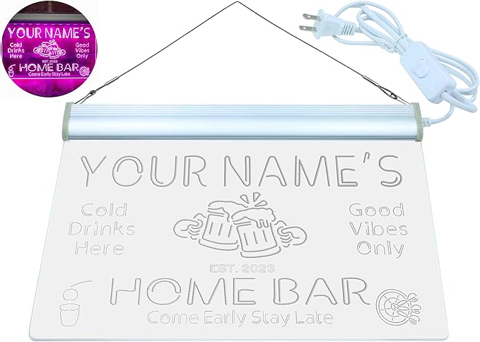 ADVPRO Personalized Your Name Custom Home Bar Beer Established Year Single Color LED Neon Sign 24 x 16 Inches st4s64-p11-tm-p