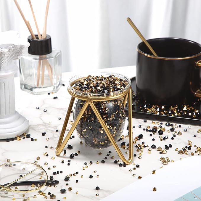 10000 Clear Wedding Table Scatter Confetti Crystals Acrylic Diamonds Rhinestones for Table Centerpiece Decorations Wedding Bridal Shower Decorations Vase Beads (Gold, Black,3 mm, 4 mm, 6 mm)