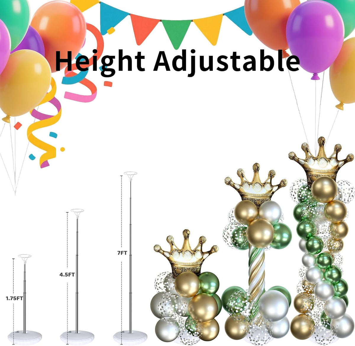 Balloon Arch Kit Balloon stand - Set of 6 Adjustable 7 Feet Balloon Arch Stan...