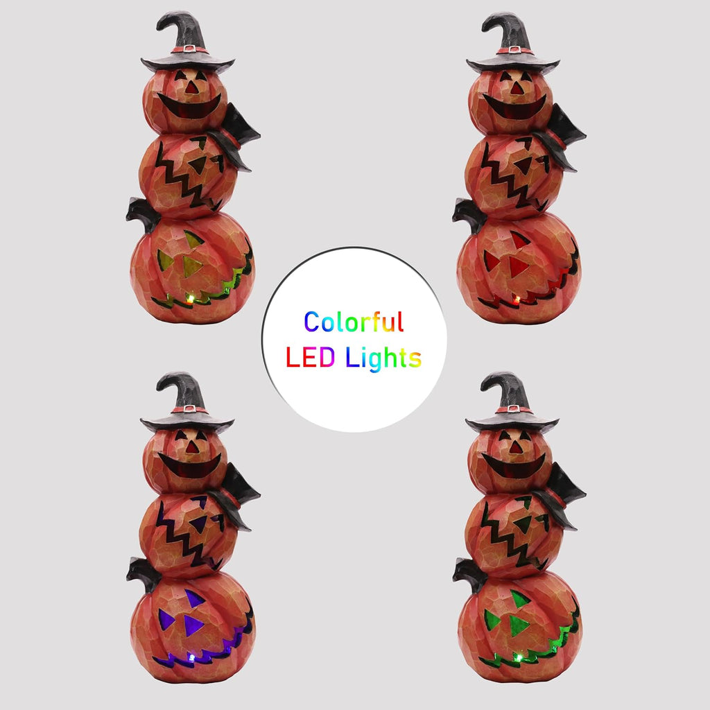 light up evil pumpkin 3-layer halloween decoration 14, side view