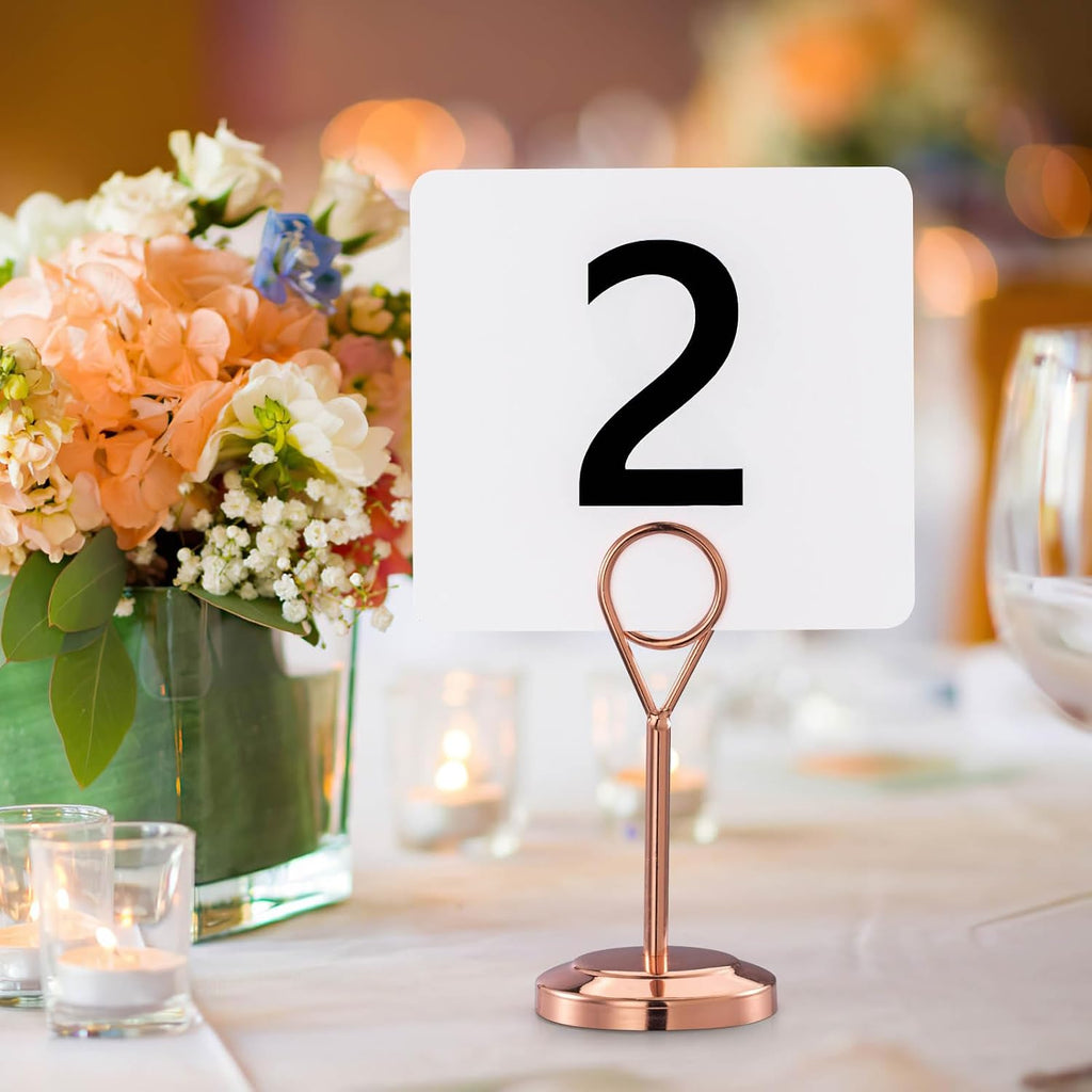 Toncoo 50Pcs Table Numbers 1-50, 3.7x4 Inch Plastic Table Numbers, Double Sided Table Number Cards - for Wedding Reception Restaurant Table Numbers Place Cards, White
