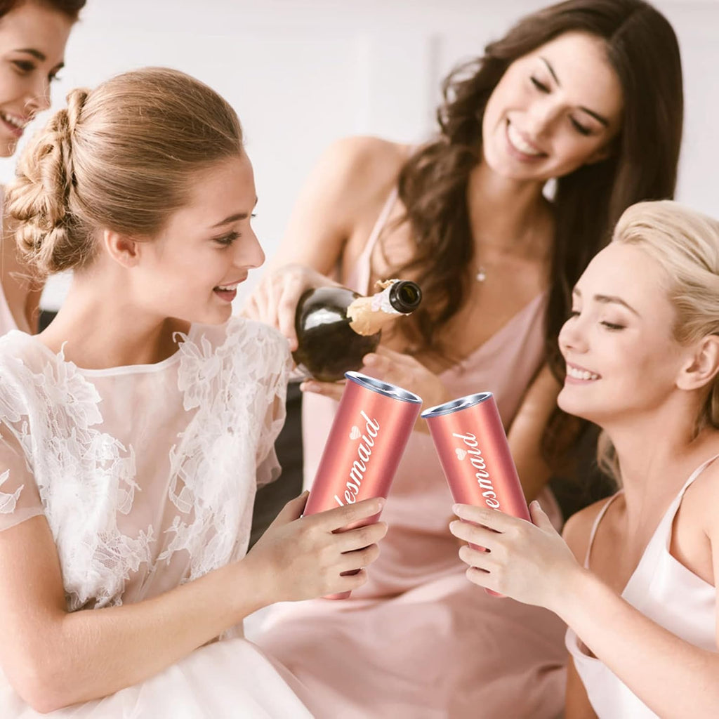 Bridesmaid Proposal Gifts, Will You Be My Bridesmaid Box, Engagement Wedding Wine Tumbler Bridal Bachelorette Party Gift for Bridesmaids, 20oz Wine Tumbler Gift Set