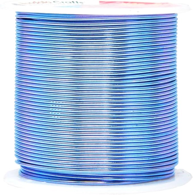 Mandala Crafts 18 Gauge Anodized Aluminum Craft Wire for Jewelry Making - 450 FT Colored Flexible Silver Copper Black Pink Ice Blue Red Wire - Bendable for Bonsai Armature Crafting Sculpting