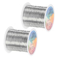 2-Rolls 0.3mm Jewelry Wire, 28 Gauge 328FT Craft Wire Copper Beading Wire for Jewelry Making/Planting/Weaving/DIY Crafting, Soft Metal Wires [100M, Silver White]