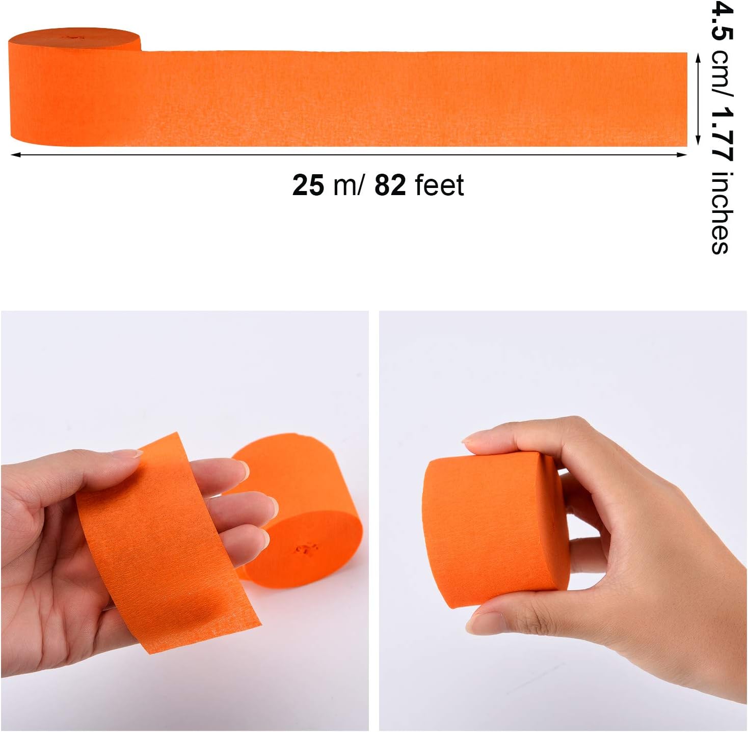 984 Feet Totally Halloween Crepe Paper Streamers Black and Orange Crepe Paper Roll for Halloween Party Decorations, 12 Rolls
