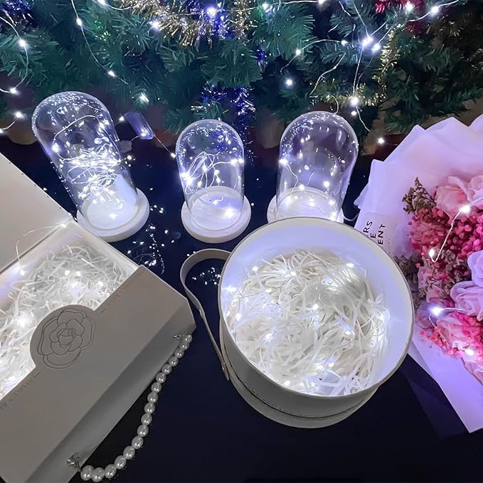 Wine Bottle Lights with Cork, 20 LEDs 6.6 Feet Silver Wire Cork Bottle Lights,Fairy Mini String Lights,for DIY Jar Halloween,Christmas,Party,Decor,Wedding Listing (10 Pack, Cool White)