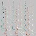 36 Pcs Boho Hanging Swirl Decorations Aqua Green Orange Pink Beige Felt Swirl Streamer Spiral Ceiling Garland for Birthday Engagement Baby Shower Wedding Bridal Shower Party Supplies Nursery Decor