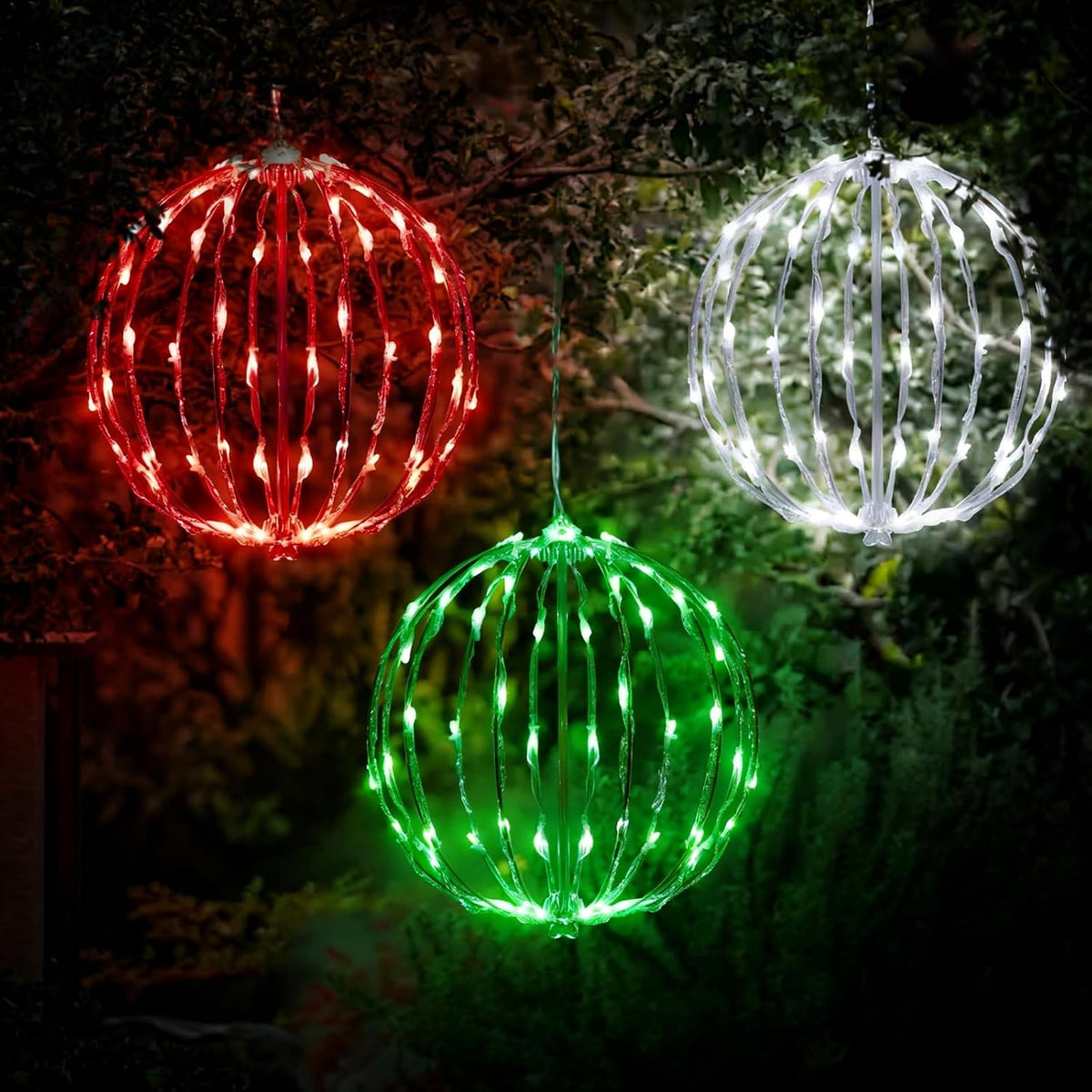 christmas light balls outdoor, foldable hanging holiday decor, main product view