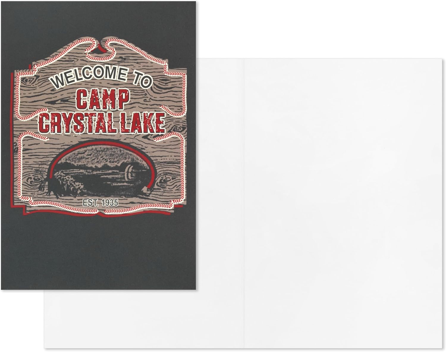 Hallmark Halloween Friday the 13th Gift Bag with Tissue Paper and Greeting Card (Jason Mask, Welcome to Camp Crystal Lake)
