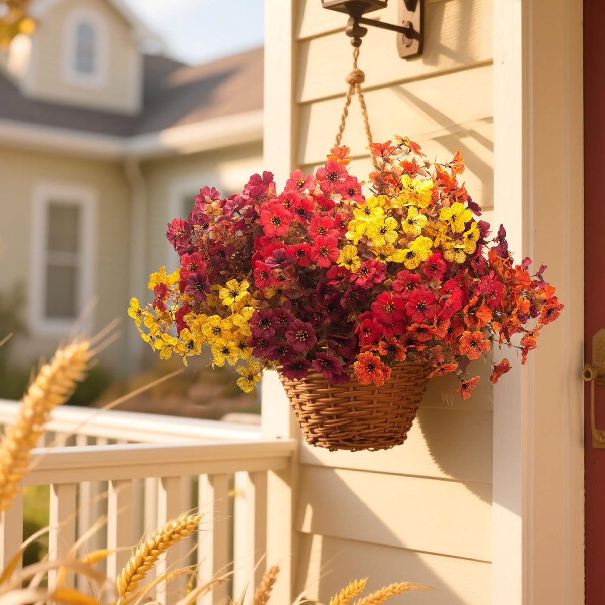 16 Bundles Artificial Fall Mums UV Resistant Flowers Outdoor Autumn Decor