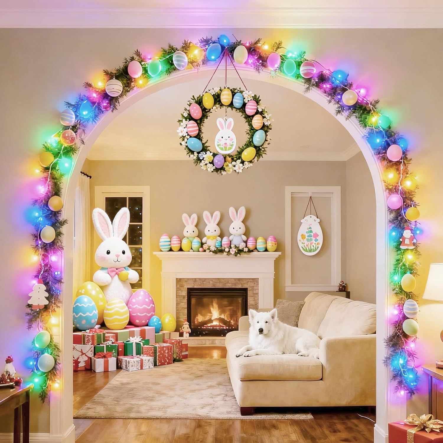 165ft Pastel Easter Lights String, Christmas Mini Light,500 LED with 16 Light Modes, Fairy Lights Plug in for Outdoor Xmas Trees Garland Wreath Holiday Decorations(Green Warm Pink Blue Purple)