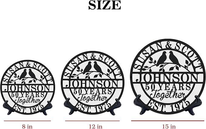 Personalized Christmas Gifts 2025 Best Housewarming Gifts Custom 50th or Any Year Wedding Anniversary Metal Sign Wedding Gifts Personalized Metal Name Signs Monogram Wall Decor