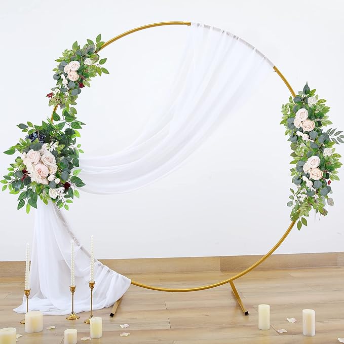Wedding Arch Draping Fabric White Arch Drapes Sheer Backdrop Curtain for Ceremony Wedding Arches Decor 19Ft Length x 28" Width 1 Panel