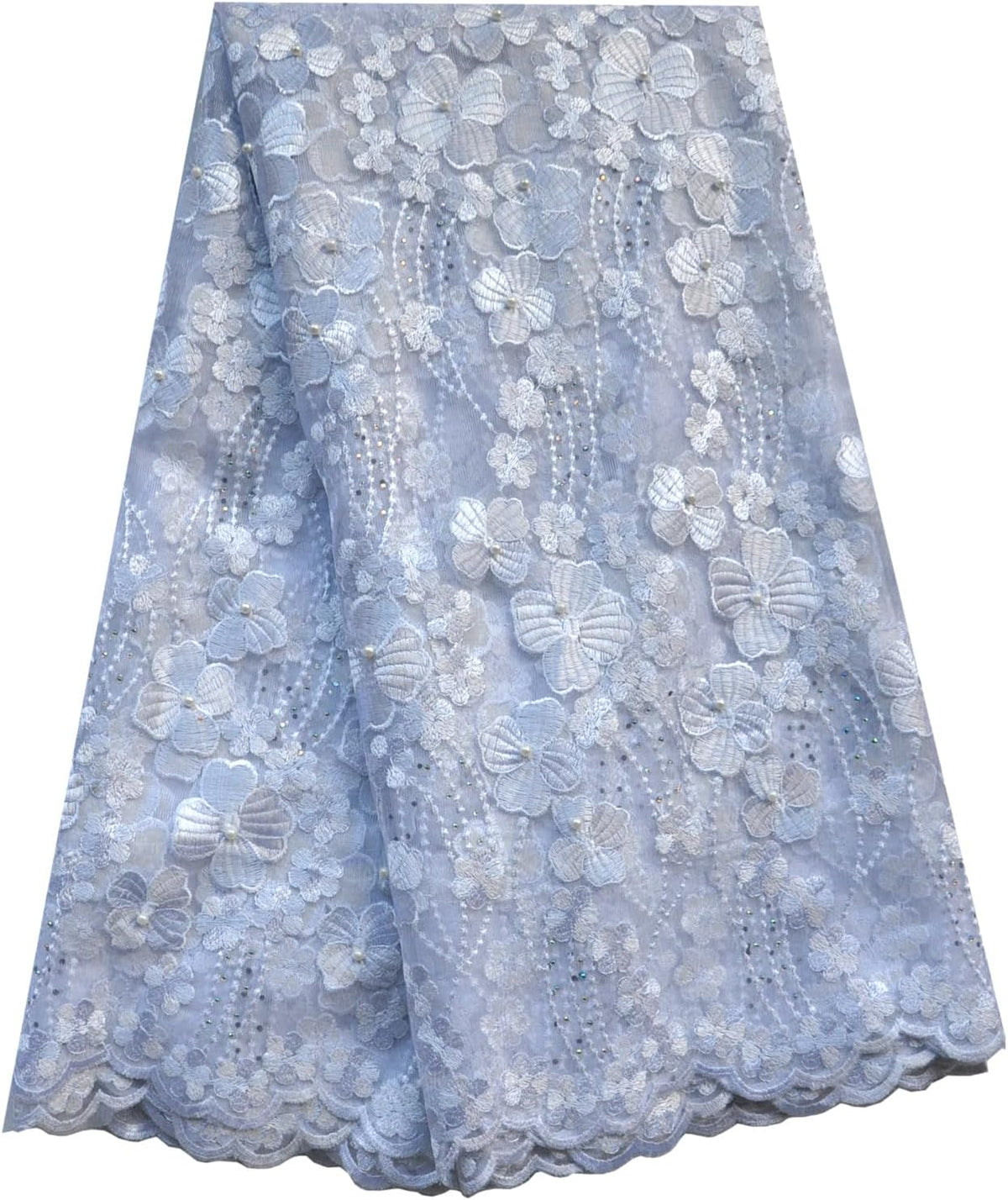 african lace fabric 5 yards beading rhinestones for, main product view