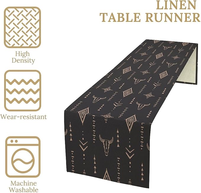 Aztec Table Runner Southwest Native Navajo Tribe Geometric Vintage Country Dinner Table Decoration Table Runner 13x36 Inch