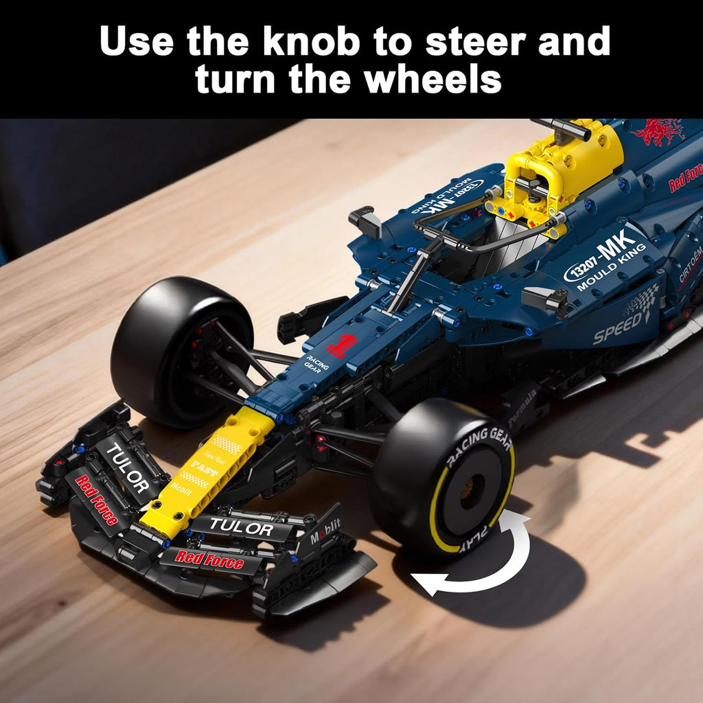 mould king racing car building sets, moc 1:8, side view