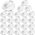 Yinkin 50 Pcs Clear Mini Card Stands Plastic Place Card Holders Paper Miniature Bases Paper Board Clips for Game Table Numbers Business Price Tags Menus Labels Party, 1 Inch in Diameter