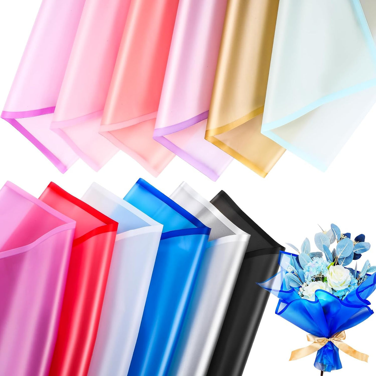 ctosree 240sheets flower wrapping paper,waterproof korean bouquet wrap, main product view