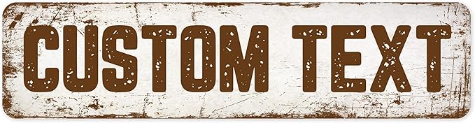 Custom Sign, Custom Street Sign, 11 Font Colors, 13 Font Styles, 4 Hole Options, 22 Sizes, 12x48 Inches, Rust Free DiBound, Fade Resistant, Made in USA by My Sign Center (Rustic)