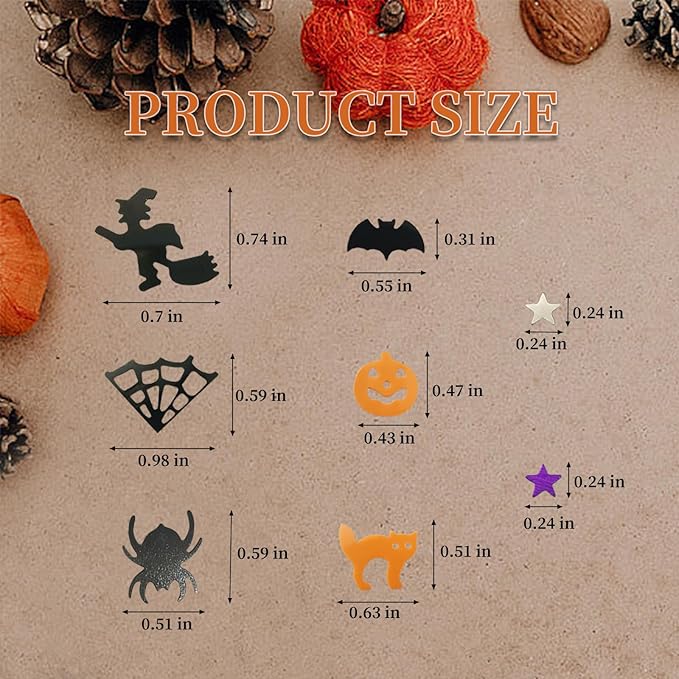 3000 Pcs Halloween Table Confetti, Halloween Sprinkles Bats Spider Pumpkin Witches black Cat colorful Table Scatters Glitter Trick or Treat Party Decor Decorations