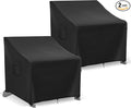 Adirondack Chair Covers Waterproof, Lawn Outdoor Chair Covers 2 Pack, Patio Chair Covers for Outdoor Furniture Fits up to 32W x 37D x 36H inches, Black