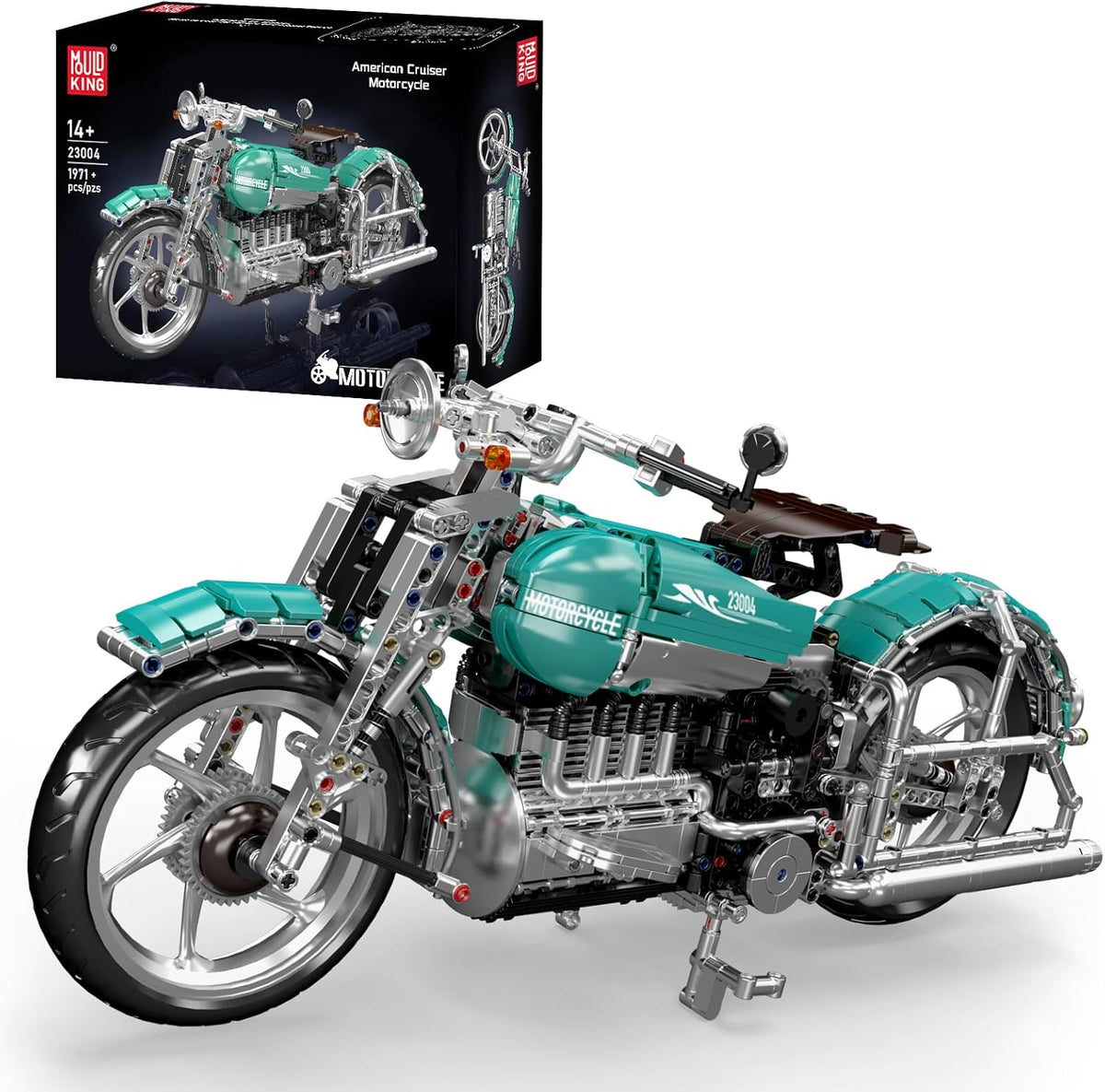 mould king 23004 american cruiser motorcycle building set, main product view