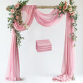 Wedding Arch Draping Fabric 4 Panels 28.7" x 20FT Blush Pink Sheer Chiffon Backdrop Drapes for Wedding Ceremony Birthday Party Bridal Shower Outdoor Decoration