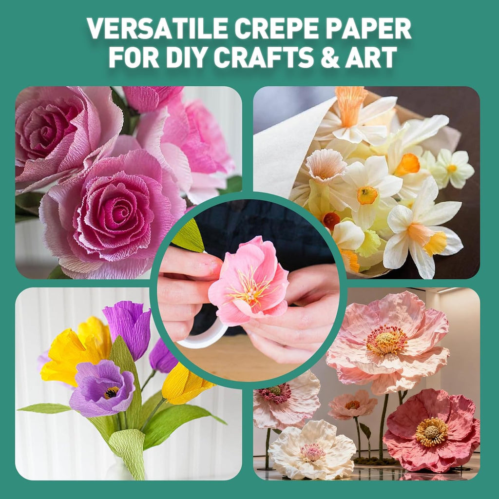 Crepe Paper Roll 8.2ft x 10in for Wedding Party Decor DIY Craft (Grass Green)