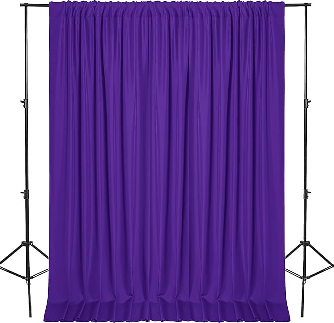 DWCN 10x7 FT Backdrop Curtains for Parties, Photography Backdrop Drapes with Rod Pockets for Wedding Decorations Stage Birthday Family Gatherings, 2 Panels 5ft x 7ft, Purple