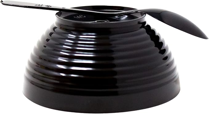 50 Pack 3 oz. Asian-Style Black Mini Plastic Bowl With Spoons For Appetizer Bowls and Disposable Dessert Bowls Professional-Grade Recyclable Disposable Mini Dessert Cup for Appetizers CMJJ