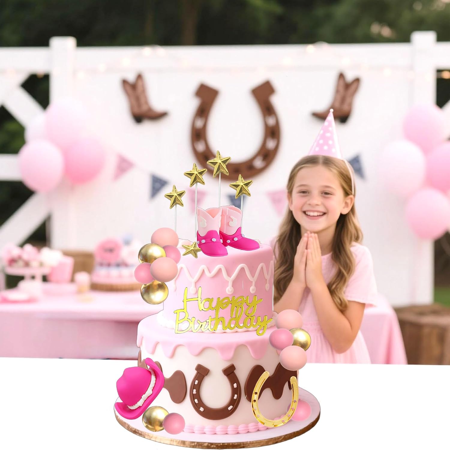 Cowgirl Cake Topper, Tyotrbs 25pcs Cowgirl Cake Decoration Country Girl Cake Topper Cowgirl Boots Cake Decor Cowboy Western Birthday Decor Cowgirls Hat Birthday Party Decor for Western Theme Party