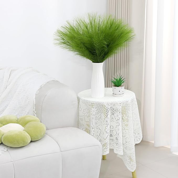 Green Pampas Grass Decor 30 Pcs 21.7 Inch Faux Pampas Grass Bulk Artificial Dried Flowers Small Vase Filler Pompas Grass.