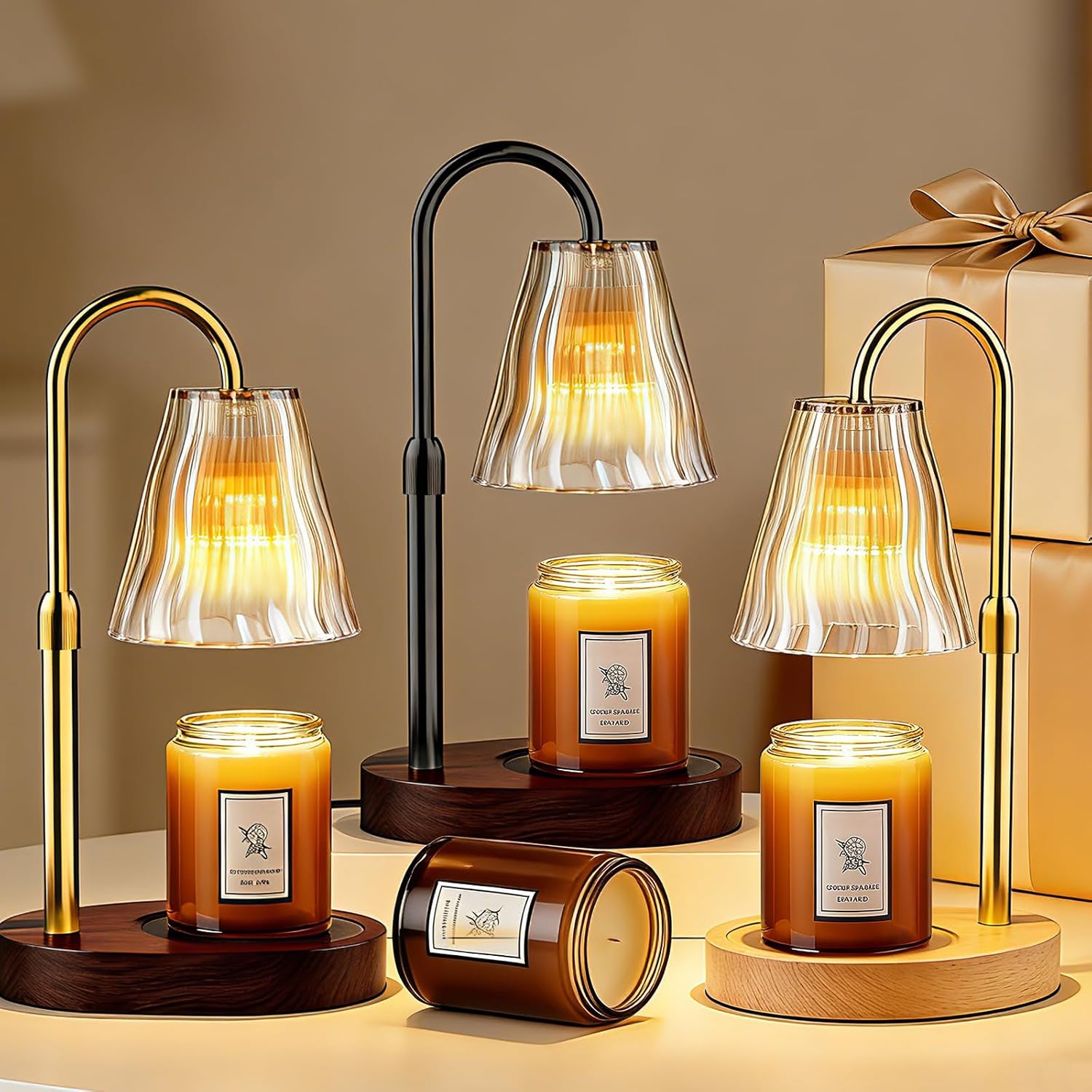 Candle Warmer Lamp with Timer Dimmer, Birthday Gifts for Women Mom Friend Sister, House Warming Gifts New Home Decor, Office Apartment Dorm Room Wax Melt Warmer for Jar Candles with 2 Bulbs