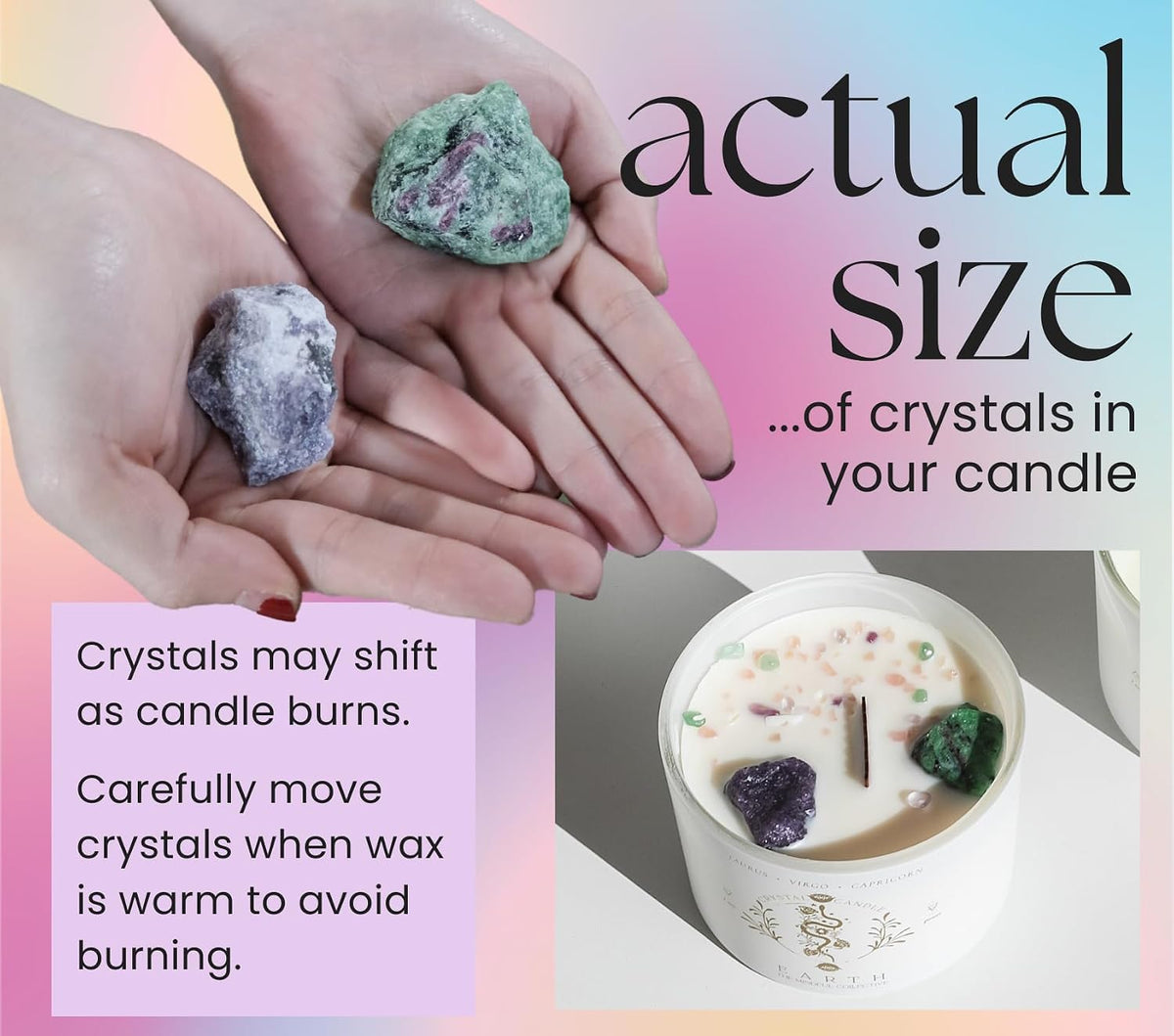 taurus, virgo, capricorn gifts for women, wood wick, package contents