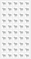 Wedding White Square Meal Choice Stickers for Party Indicator Place Cards (50 Stickers - Beef, Silver)
