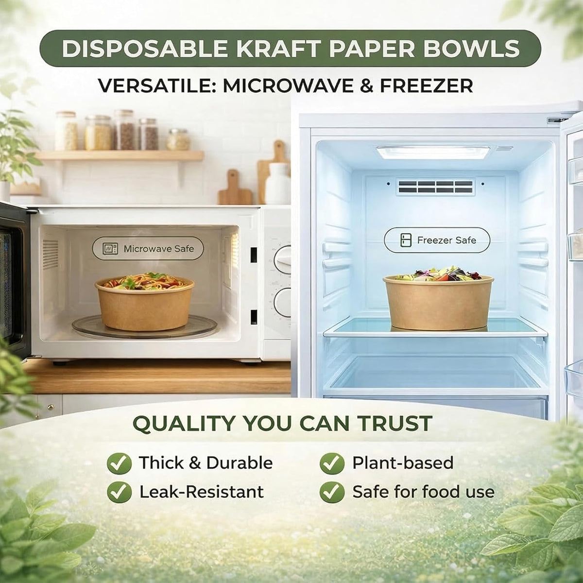 TOPtoper 80 Pcs 30 Oz【WITHOUT LIDS】 Large Paper Bowls Disposable Soup Bowls B...